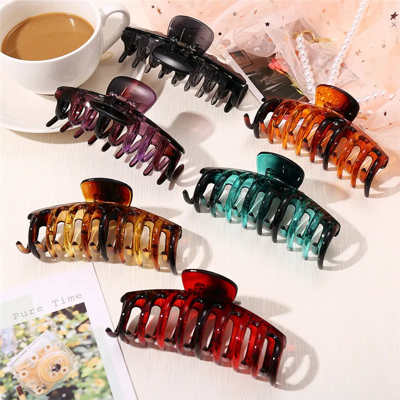 

С РАЗМЫТЫМ геометрическим рисунком волосы коготь женские элегантные женские аксессуары для волос в виде краба для ванной зажим для женщин, ...