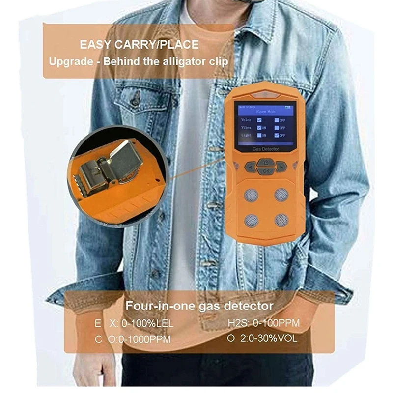 

PLT850 Four-In-One Gas Detector Combustible Oxygen Hydrogen Sulfide Carbon Monoxide Alarm