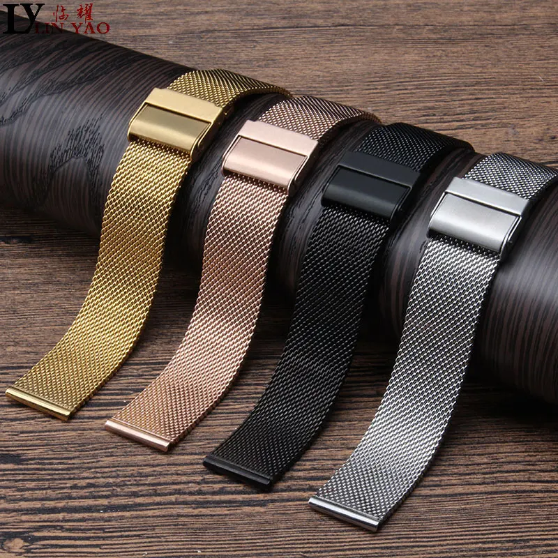 Ремешок для часов Миланская петля тонкий стальной браслет мужчин и женщин