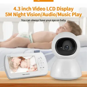 baby monitor 4 3 inch high resolution infrared night vision wireless video baby sleeping monitor with remote cam pan tilt zoom free global shipping