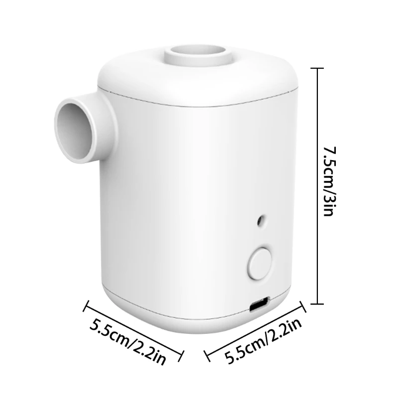 

203F Portable Wireless Mini Electric Air Mattress Pump with 3000mAh Battery USB Rechargeable 4 Nozzles Quick Inflator Deflator
