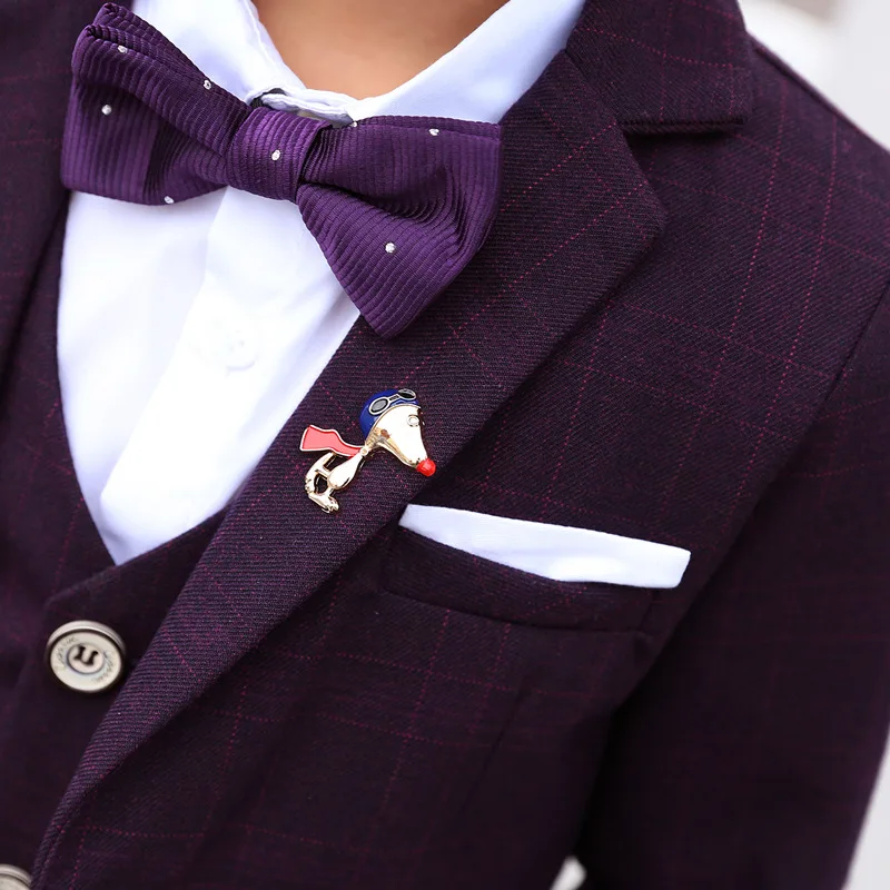 Детский костюм для мальчика из трех предметов: жилет + пиджак брюки платье на