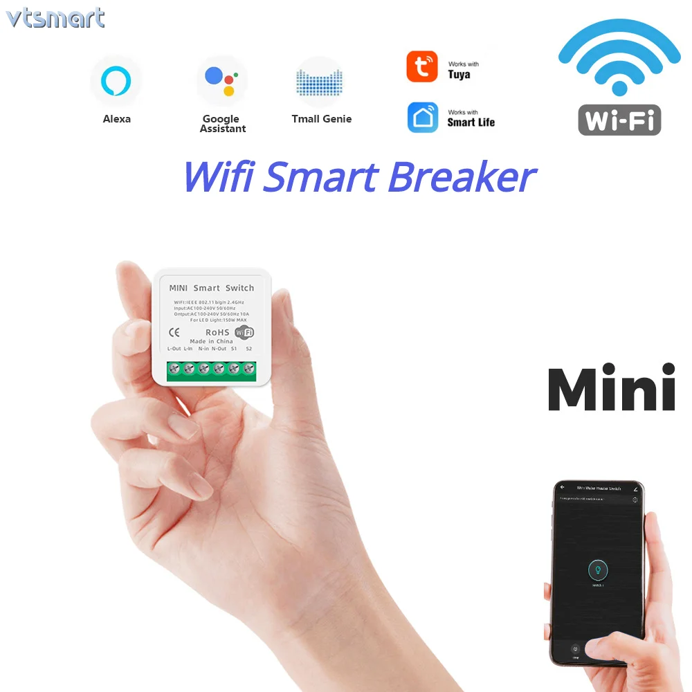 Wifi смарт 16A 10A DIY выключателя ВКЛ ВЫКЛ устройство со скрытым мини Беспроводной