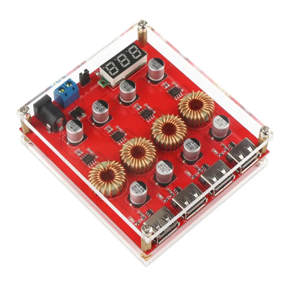Buck Converter Voltage Regulator DC 8-30V to 5V Power Supply Transformer Charge Adapter Module 4 USB Port Support QC 3.0 2.0 | Электроника