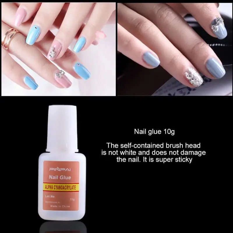 10g Nail Glue Nail Sticker Drill Fake Special Glue Jewelry Nail Drill Glue Adhesive Art Nail Tool Sticky Accessories Decora C5K6