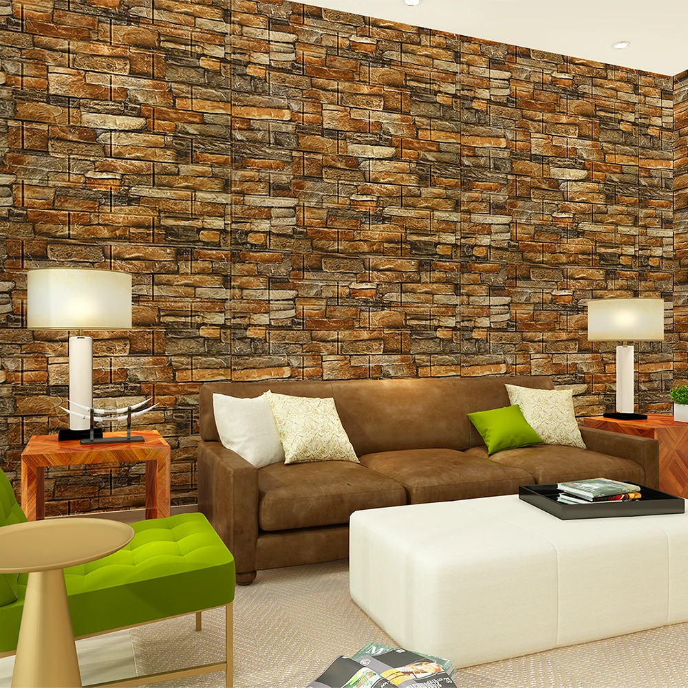 Настенные 3D клейкие стикеры имитация мраморной кирпичной кожуры самоклеящиеся