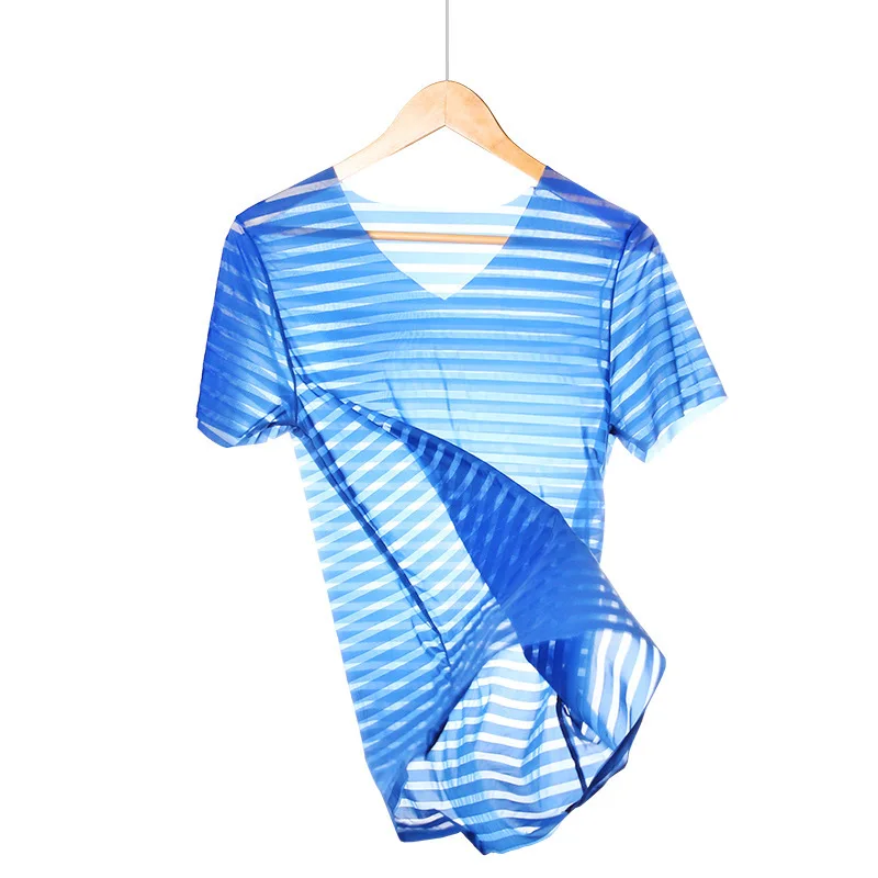 Summer men's seamless ice silk t-shirt men's short-sleeved Slim stretch youth quick-drying thin sports bottoming shirt fitness