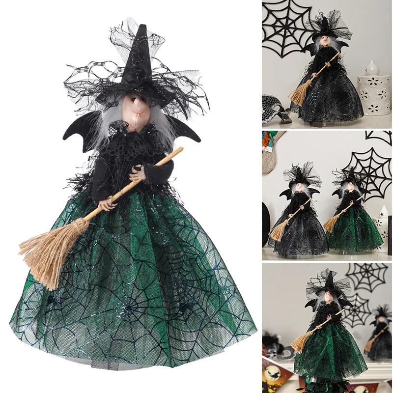 

Halloween Witch Doll Personalized Desktop Ornament Creative Party Decorative Props for Home Living Room Bedroom 2021
