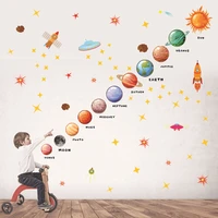 colorful space planet stars diy wall sticker home baby children room cartoon mural decals self adhesive decorative home decor