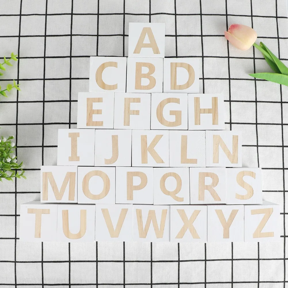 Скандинавский стиль алфавит буквы деревянные строительные кубики детские