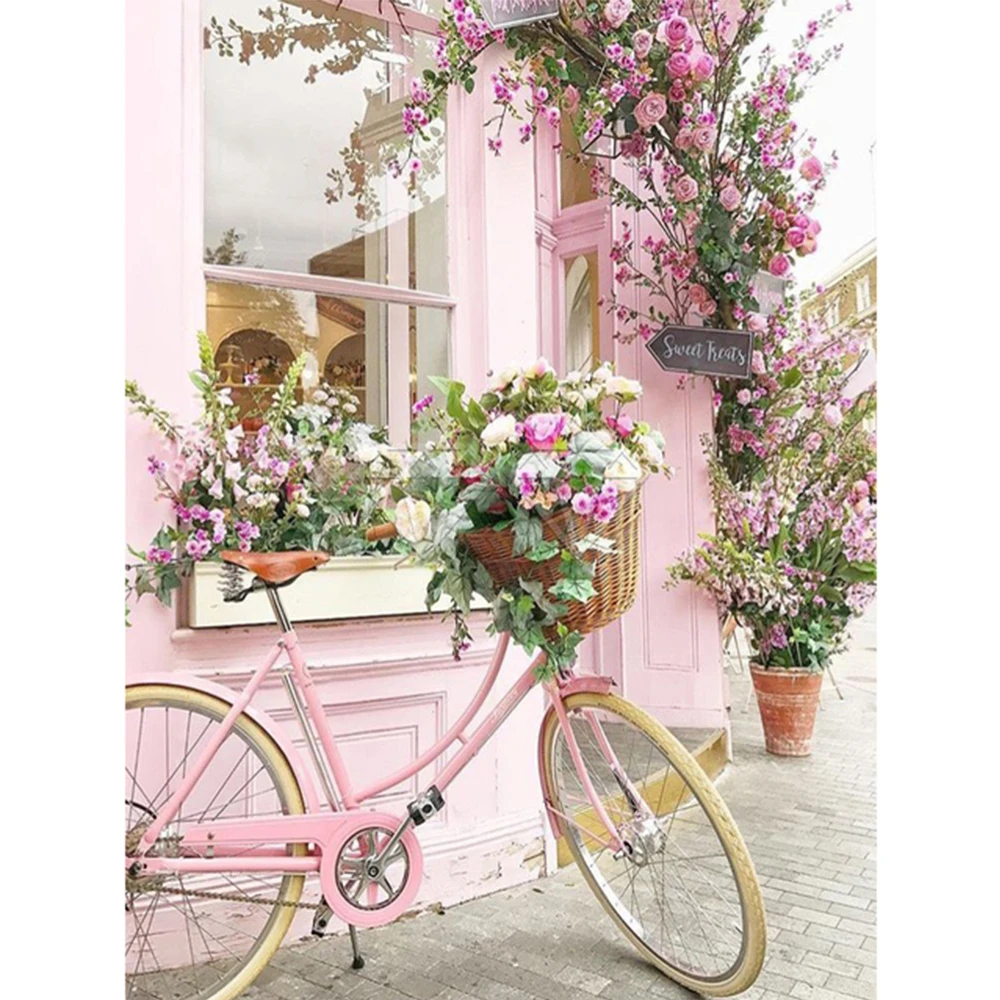 Пейзаж цветок автомобиль Эйфелева башня DIY 11CT Набор для вышивки крестиком набор