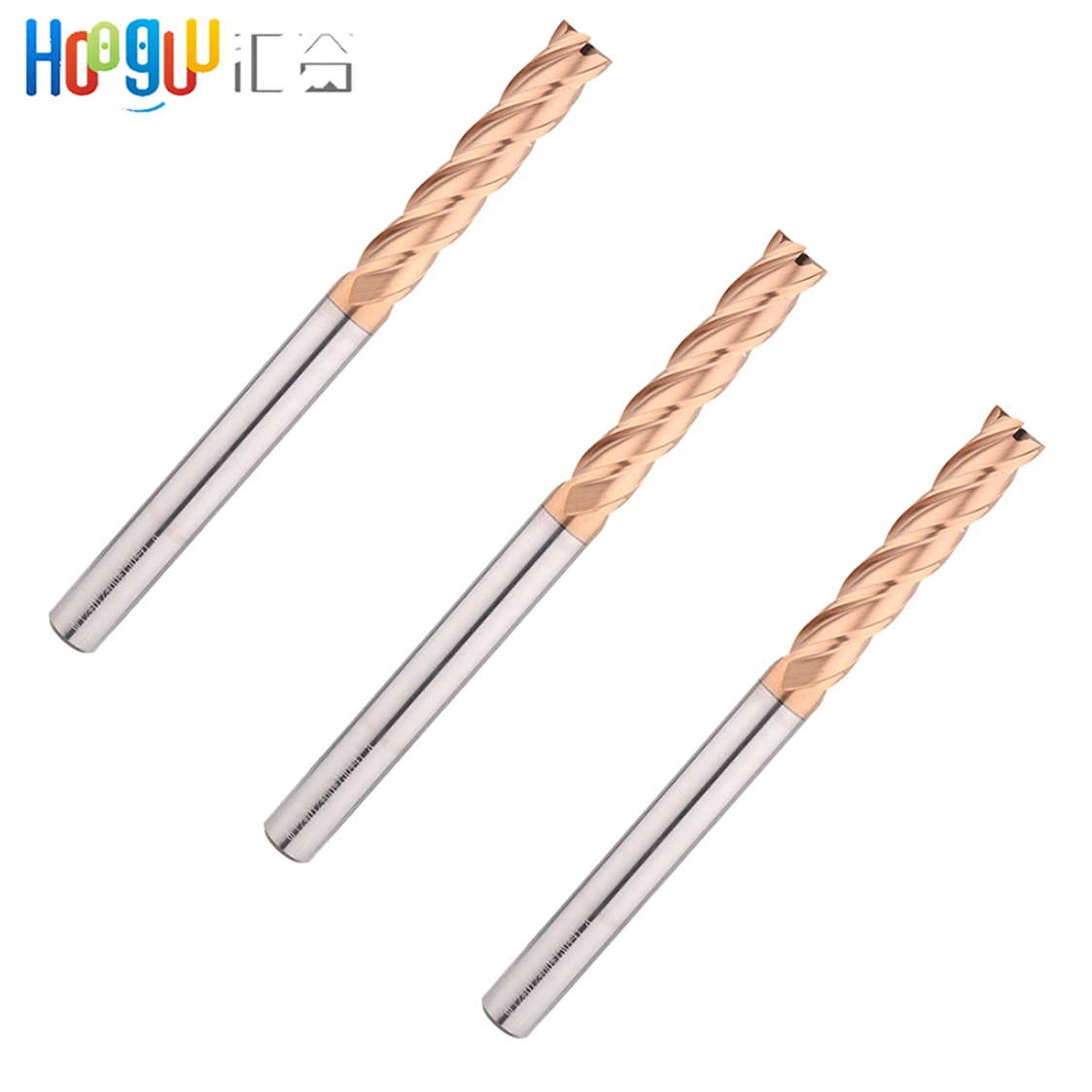 

End Mill HRC55 4Flutes With 200mm Extension Alloy Coating Bronze Milling Cutter Tungsten Steel Cutting Tool End Mil