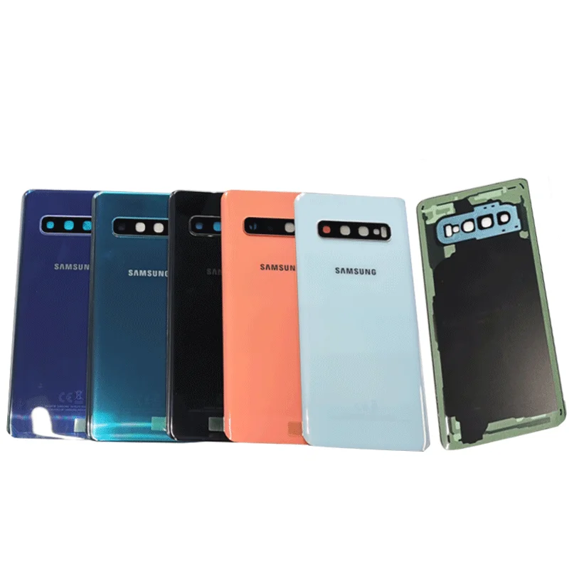 

Samsung GALAXY S10 Plus G975 G975F G975FD Penuh Housing Case Baterai Belakang Kaca Penutup S10 + Logam Tengah Bingkai LCD depan