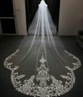 3m long cathedral length new bridal veils with appliques in stock long wedding veils 2021 vestido de noiva longo wedding veil