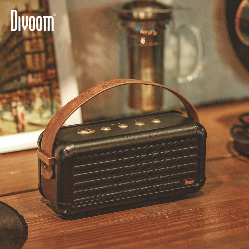 Divoom мокко 40 Вт превосходный бас Портативный беспроводной Bluetooth динамик Ретро дизайн 6 драйверов для 25 ч воспроизведения умный дом украшения