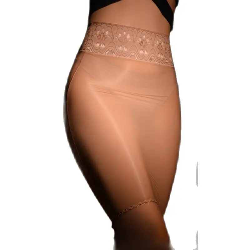 Блестящая кружевная нейлоновая юбка-карандаш с высокой талией сексуальная