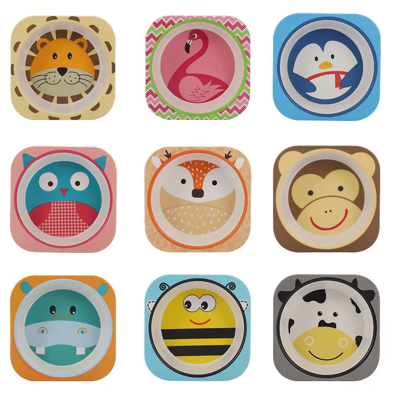 1 шт. Пшеничная солома детская мультяшная обеденная тренировочная тарелка набор