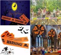 10 halloween warning caution tape 6m halloween party dangerous tape isolation belt sign garden horror festival party decoration