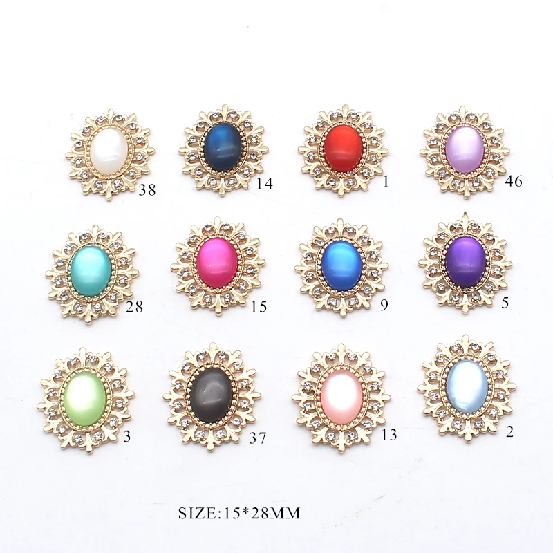 Новинка 10 шт./лот 15*28 мм овальные полые пуговицы с плоским дном для шитья