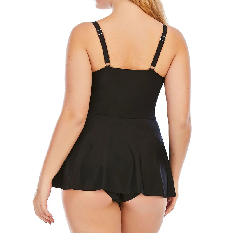 

2021 New Swimdress Plus Size 10XL Swimwear Women Swimsuit Sexy Tankini Set Two-piece Suits Print Padded Bathing Suit