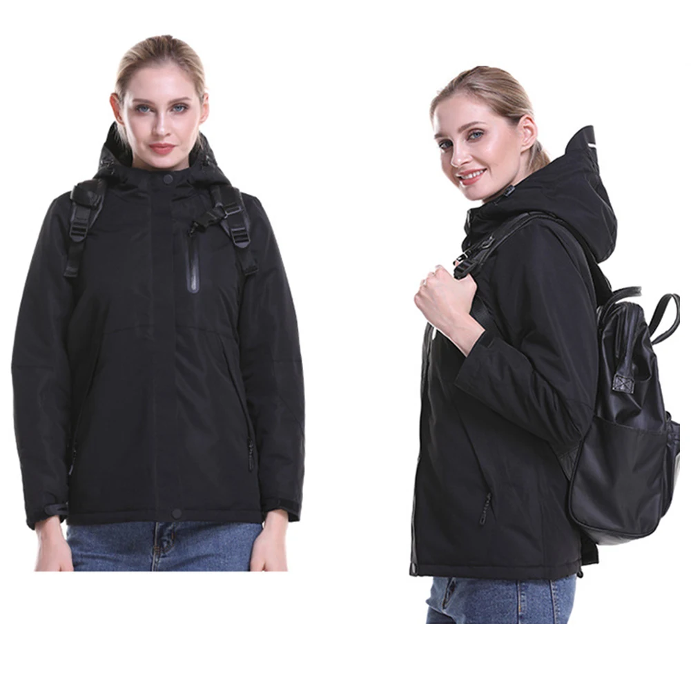 Зимняя мужская и женская зимняя уличная куртка с подогревом USB Smart Heating капюшоном