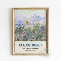 claude monet exhibition museum poster palm trees at bordighera canvas painting impressionist landscape wall picture home decor