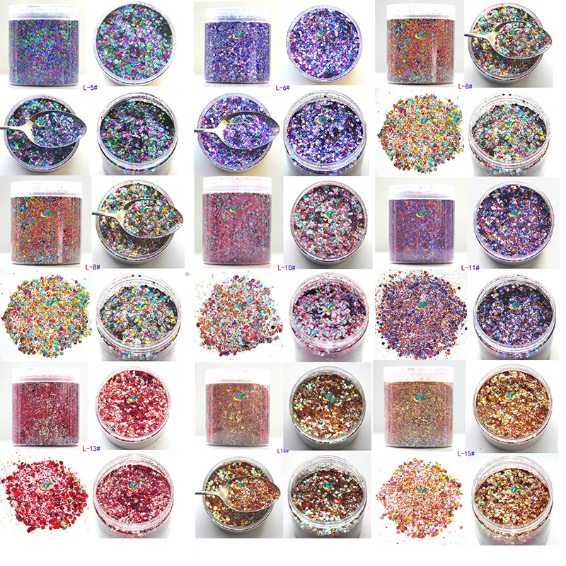 50 г/пакет блеск для ногтей с блестками На не сужающемся книзу массивном