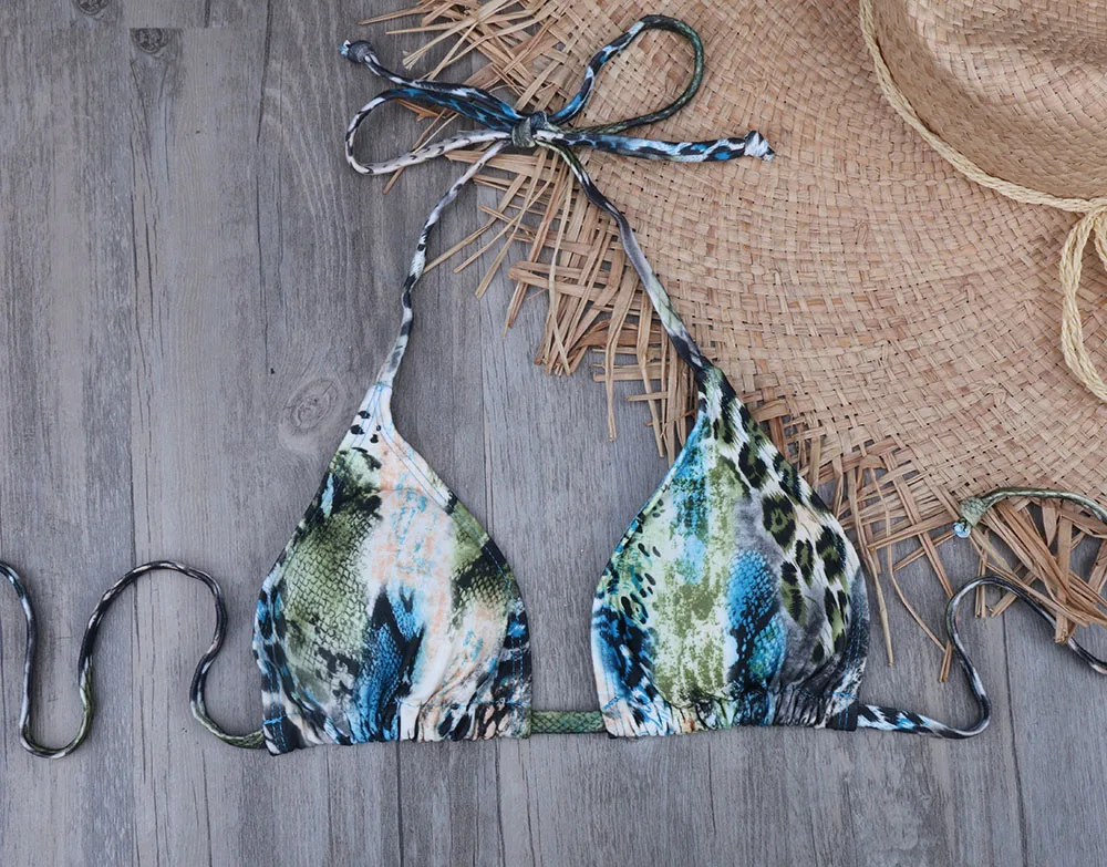 Сексуальный мини микро бикини 2019 купальный костюм пуш-ап купальник Змеиный