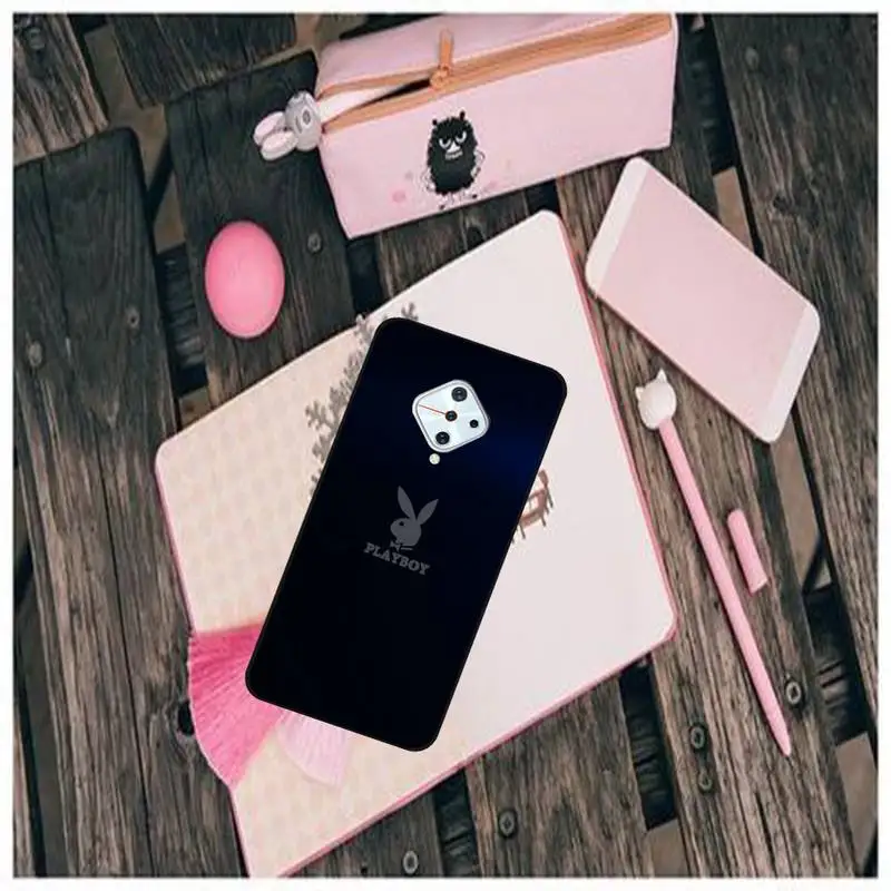 

LJHYDFCNB Black Soft Tpu Playboy Phone Case For Vivo X9 9s 20 Plus Y97 83 75 71 69 V15 V17 V5 S