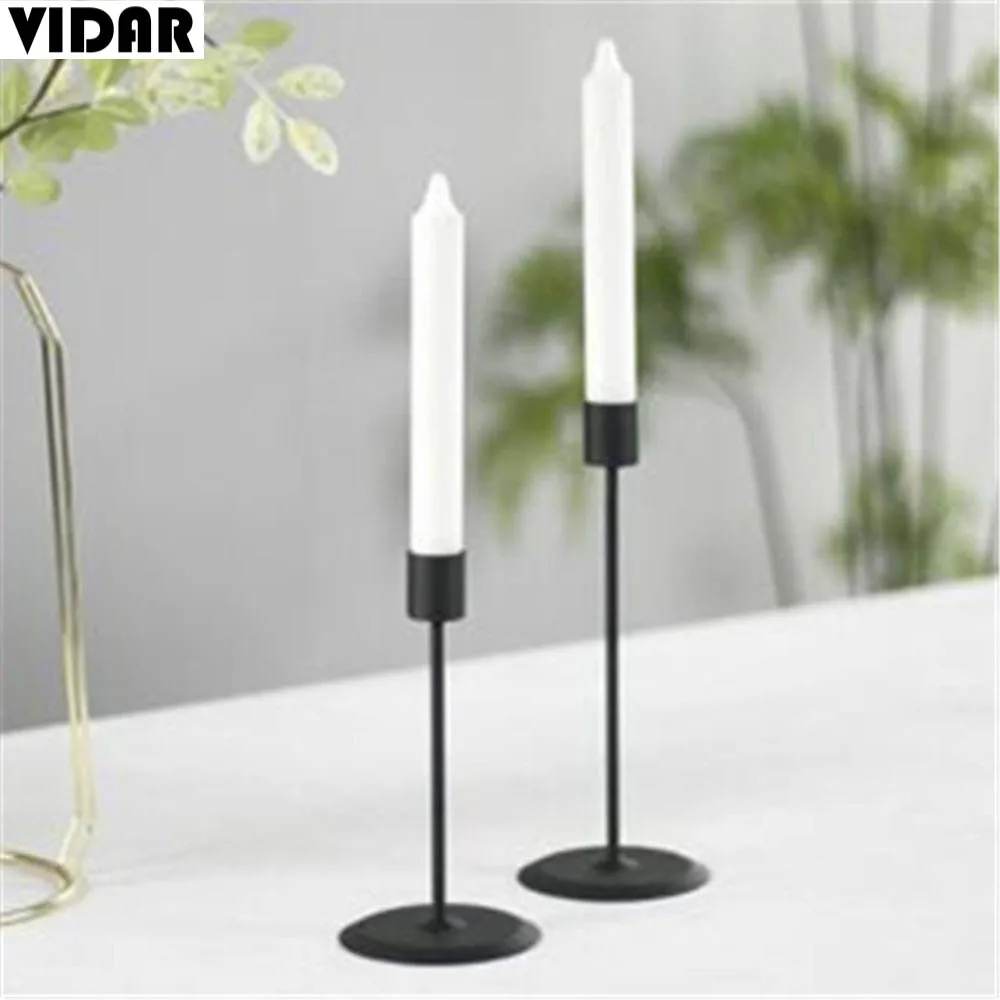 Современный Железный матовый черный Золотой подсвечник Vidar свадебный