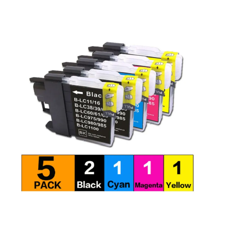 5 шт. для LC39 LC60 LC985 LC975 совместим с Brother DCP-J125 J315W J515W J140W MFC-J265W J410 J415W J220 чернила