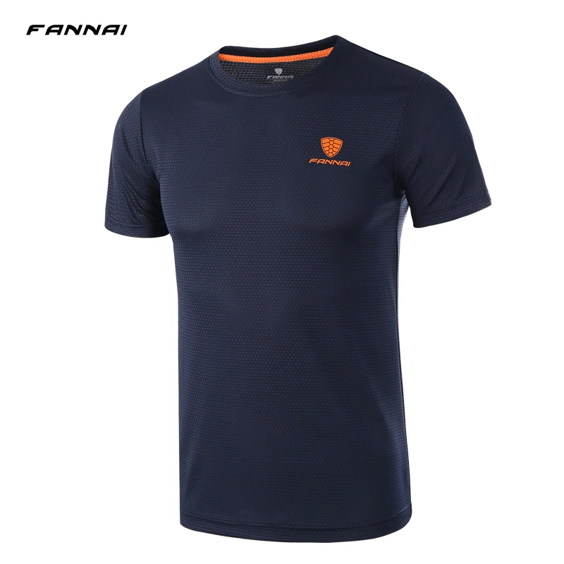 Новинка 2019 Мужская рубашка футболки для бега спортивная одежда летняя дышащая