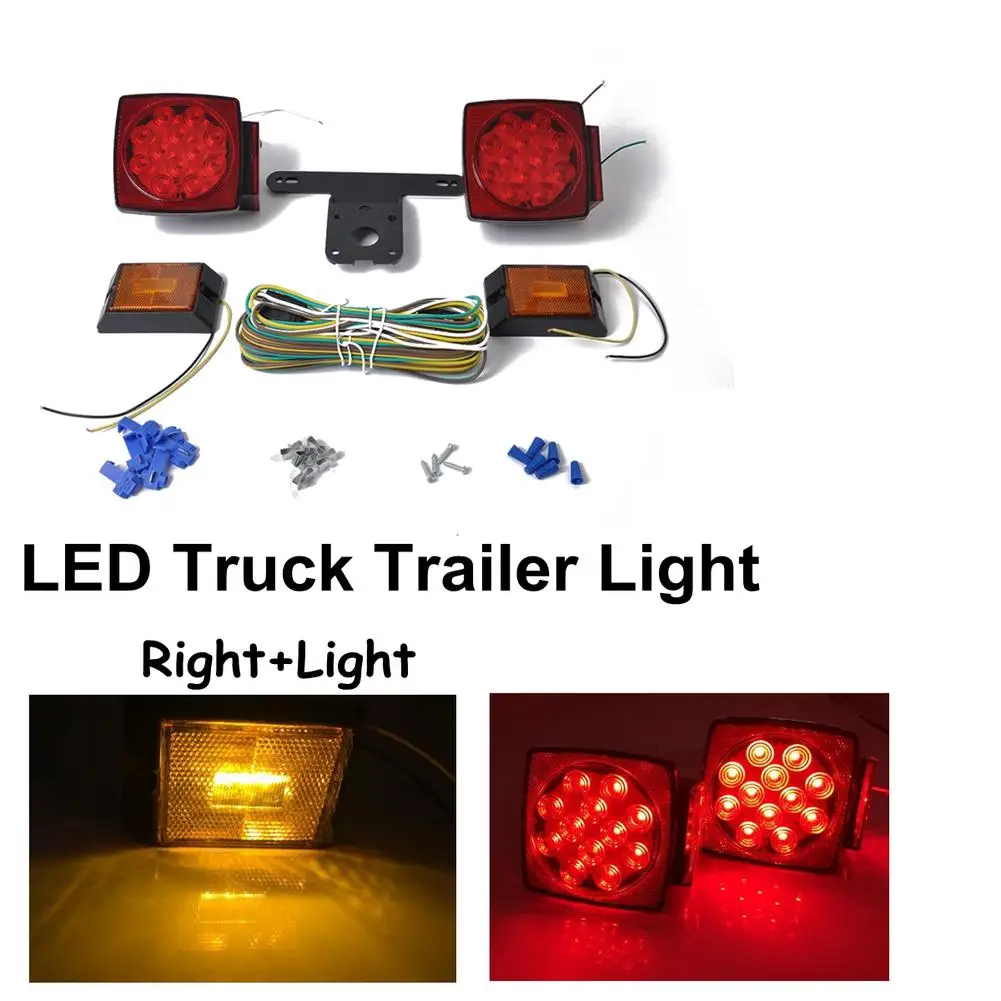 

12V LED Submersible Trailer Truck Light Kit Tail and Turn Signal Lights Water-proof Warning Lights Rear Lamp for Trailer Caravan