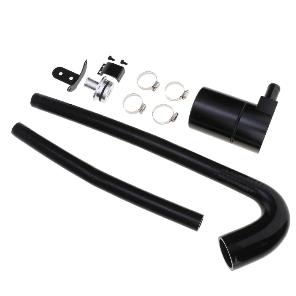 

Hose Universal Black 2-Port Compact Baffled Oil Catch Can W/ O- Set