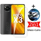 Закаленное стекло для Xiaomi Mi Poco X3 nfc, 2 в 1, Защитное стекло для камеры X 3 Pro, Pocox3 GT, X3pro