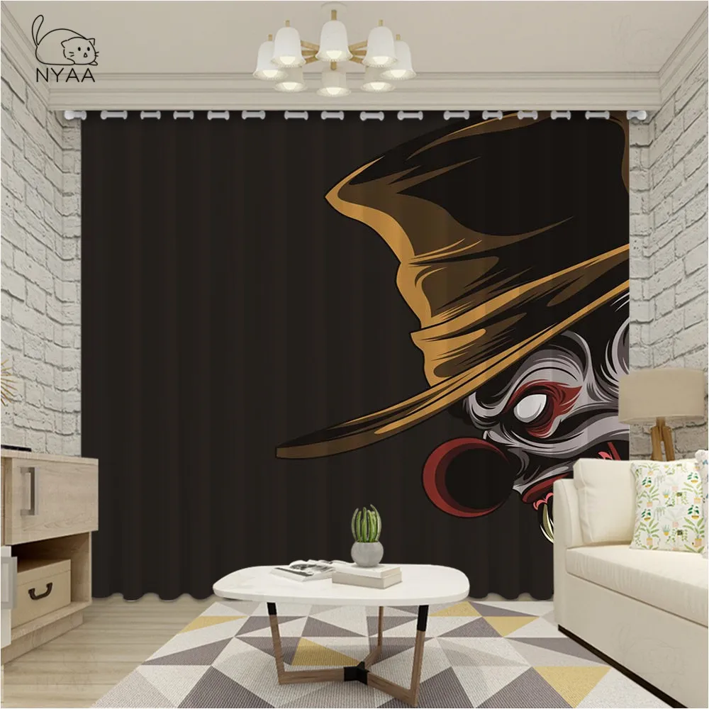 Злой клоун Хэллоуин окно занавеска s декор комнаты для кухни столовая салон