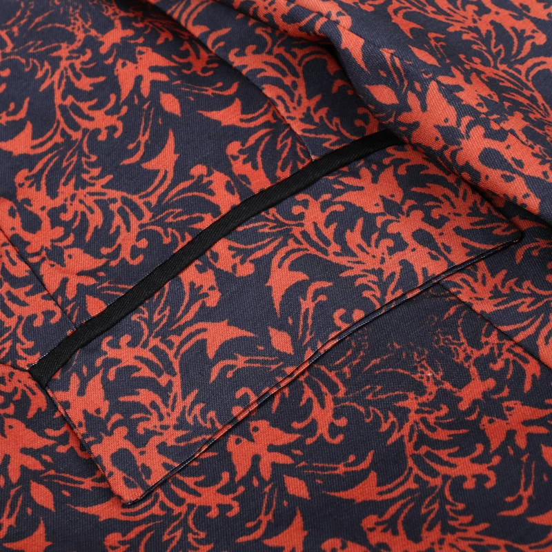 Luxury Floral Print One Button Suit Jacket Men Shawl Collar Slim Fit Mens Blazers Party Wedding Dinner Blazer Masculino Hombre | Мужская