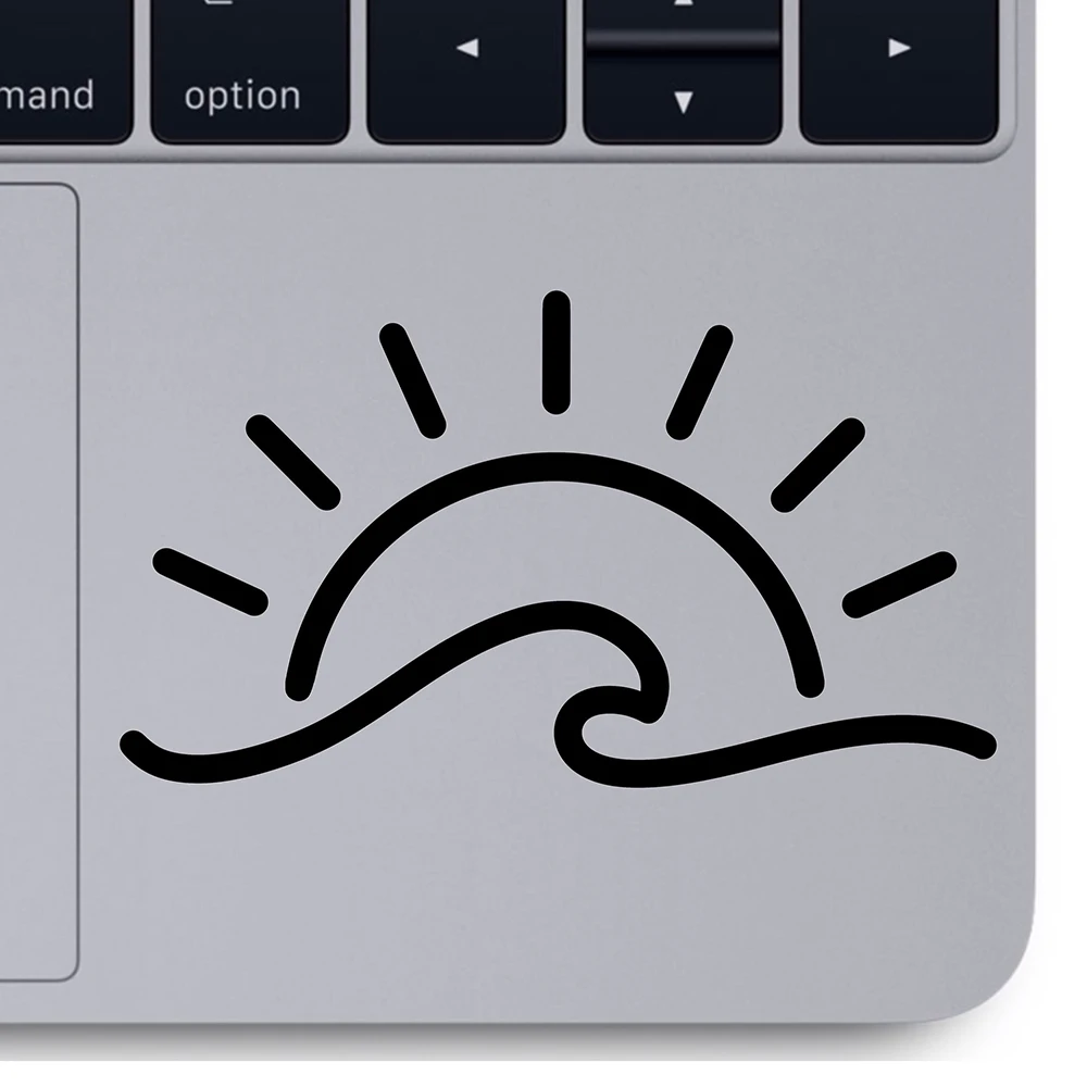 Виниловая наклейка на ноутбук с изображением солнца и волны аксессуары для офиса