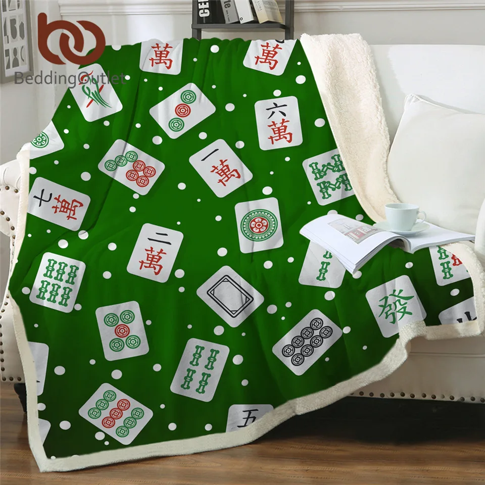

BeddingOutlet шерпа Флисовое одеяло, одеяло для Маджонга для взрослых, 3D игры, мягкое пушистое одеяло, персонажи, зеленое плюшевое постельное белье