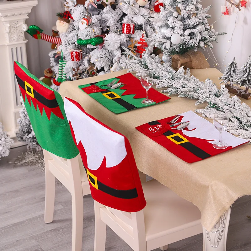 Рождественский Чехол для стула Санта Клауса рождественские украшения дома 2020