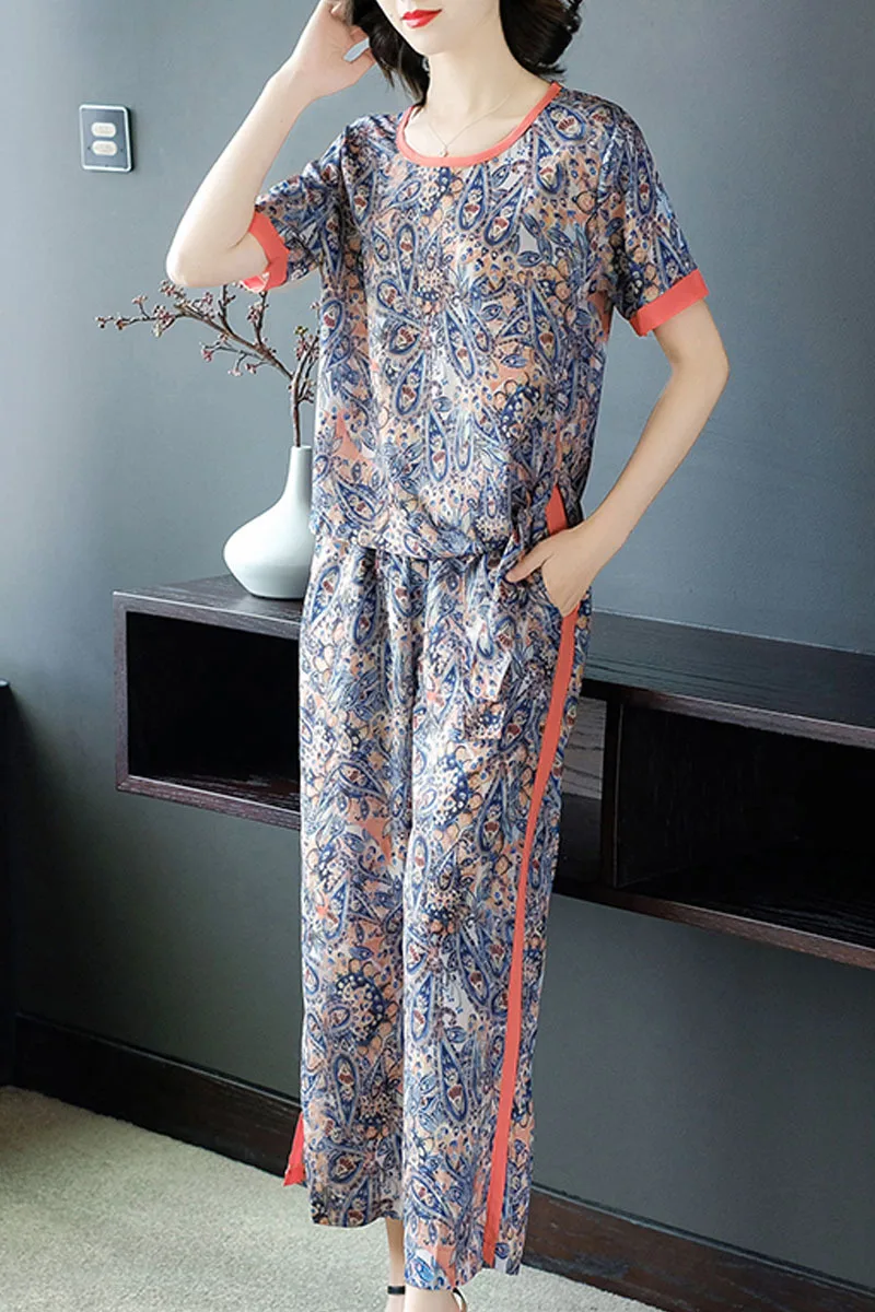 Летний комплект из 2 предметов женские модные цветочные подходящие комплекты для