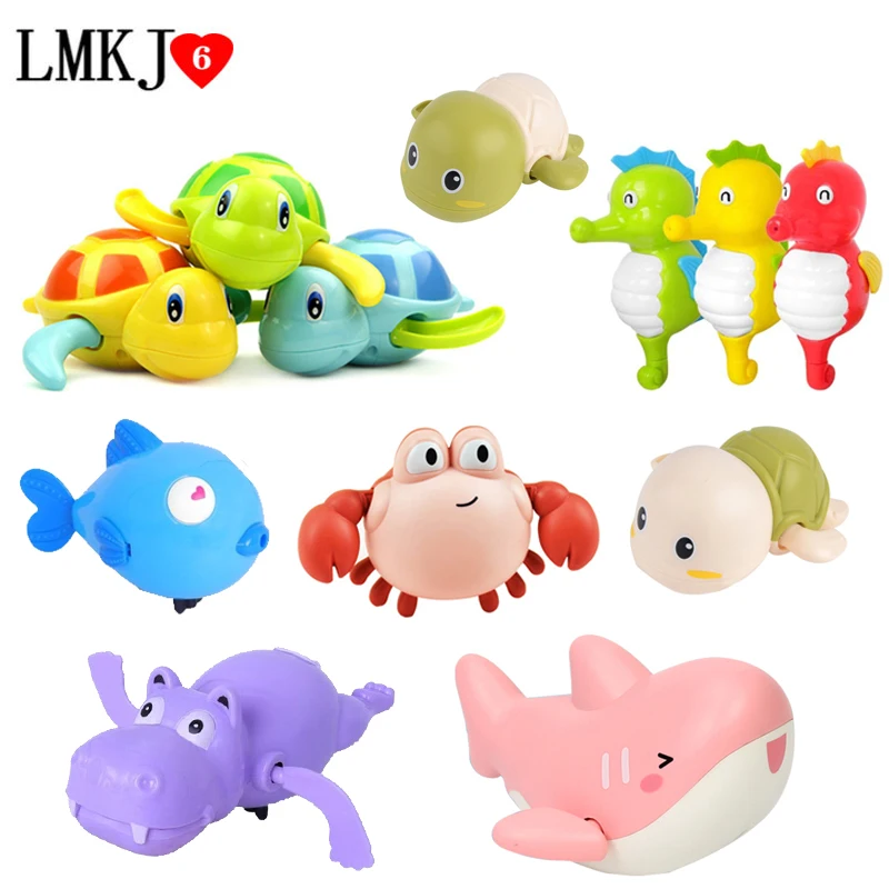 

Variety Classic Baby Water Toy Cute Cartoon Animal Tortoise Infant Swim Turtle Wound-Up Chain Clockwork Kid Beach Bath Gift Toy