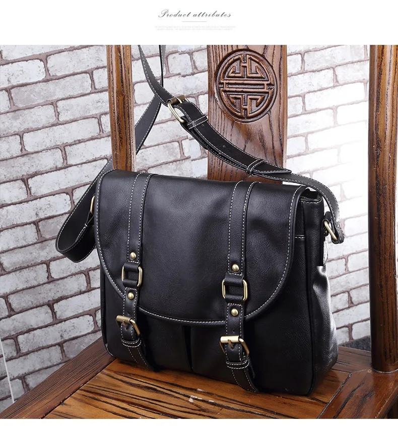 Портфель SCIONE мужской из искусственной кожи однотонный саквояж на плечо