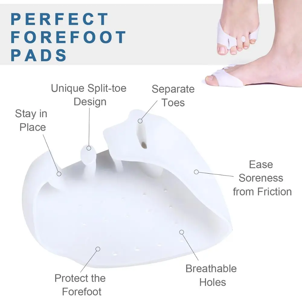 

1Pair Toe-Separators Gel Silicone Straightener Bunion Corrector Hallux Valgus Thumb Orthosis Foot Care Tools Forefoot Pad
