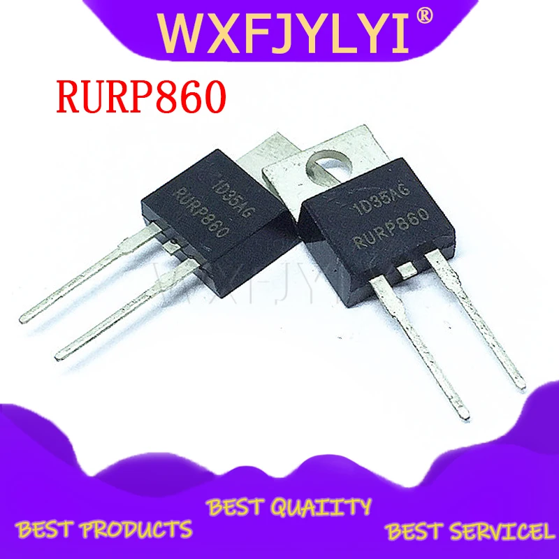 

5 шт./лот RURP860 TO-220 8A 600 в быстрое восстановление диода Новый