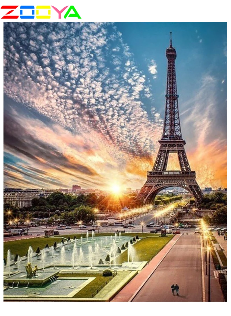 Zooya 5D архитектура башня искусство мозаика полностью Алмазная Вышивка украшение