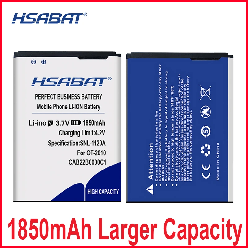 HSABAT 0 цикл 100% новый аккумулятор 1850 мАч для ALCATEL OT 2010X CAB22B0000C1 665X 356 2010D 2010 Бесплатная