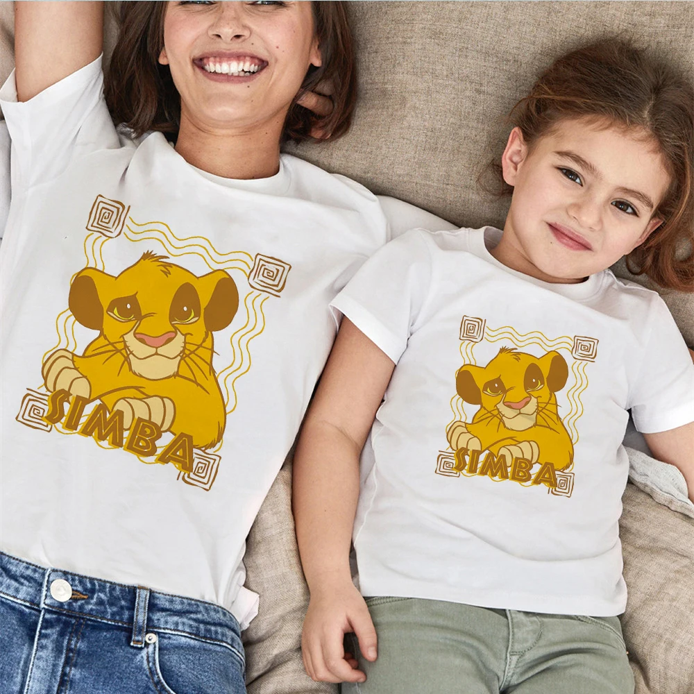 

Футболка Simba, летняя, с коротким рукавом, с круглым вырезом, для всей семьи