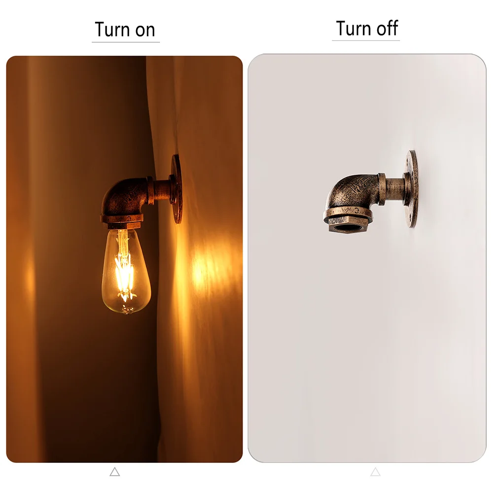 E27 паровой панк Лофт промышленный Железный ржавчину водопровод Ретро настенный