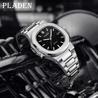 men watches auto date pladen aaa classic design dive quartz clock full steel luminous wrist watch waterproof relogio masculino